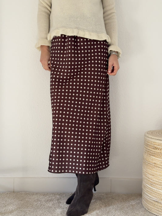 Falda Lunares Chocolate