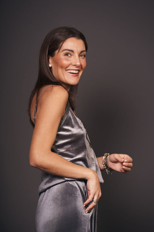 Conjunto Lencero Terciopelo Gris