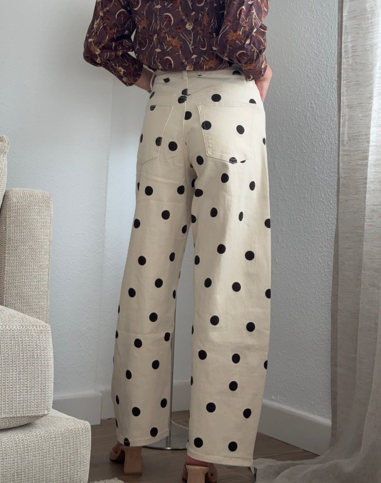 Vaquero Barrel lunares beige