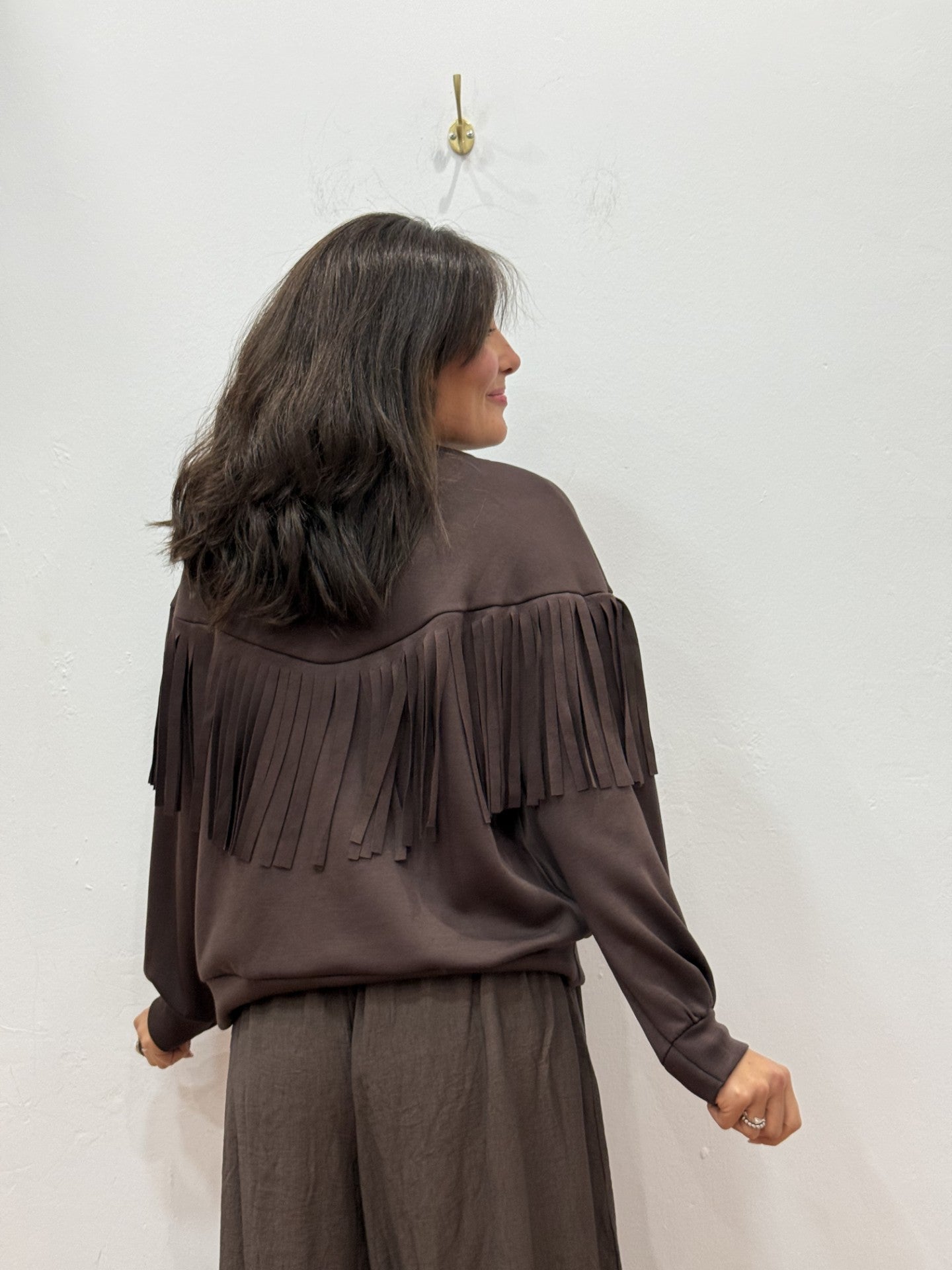 Sudadera Flecos Marrón