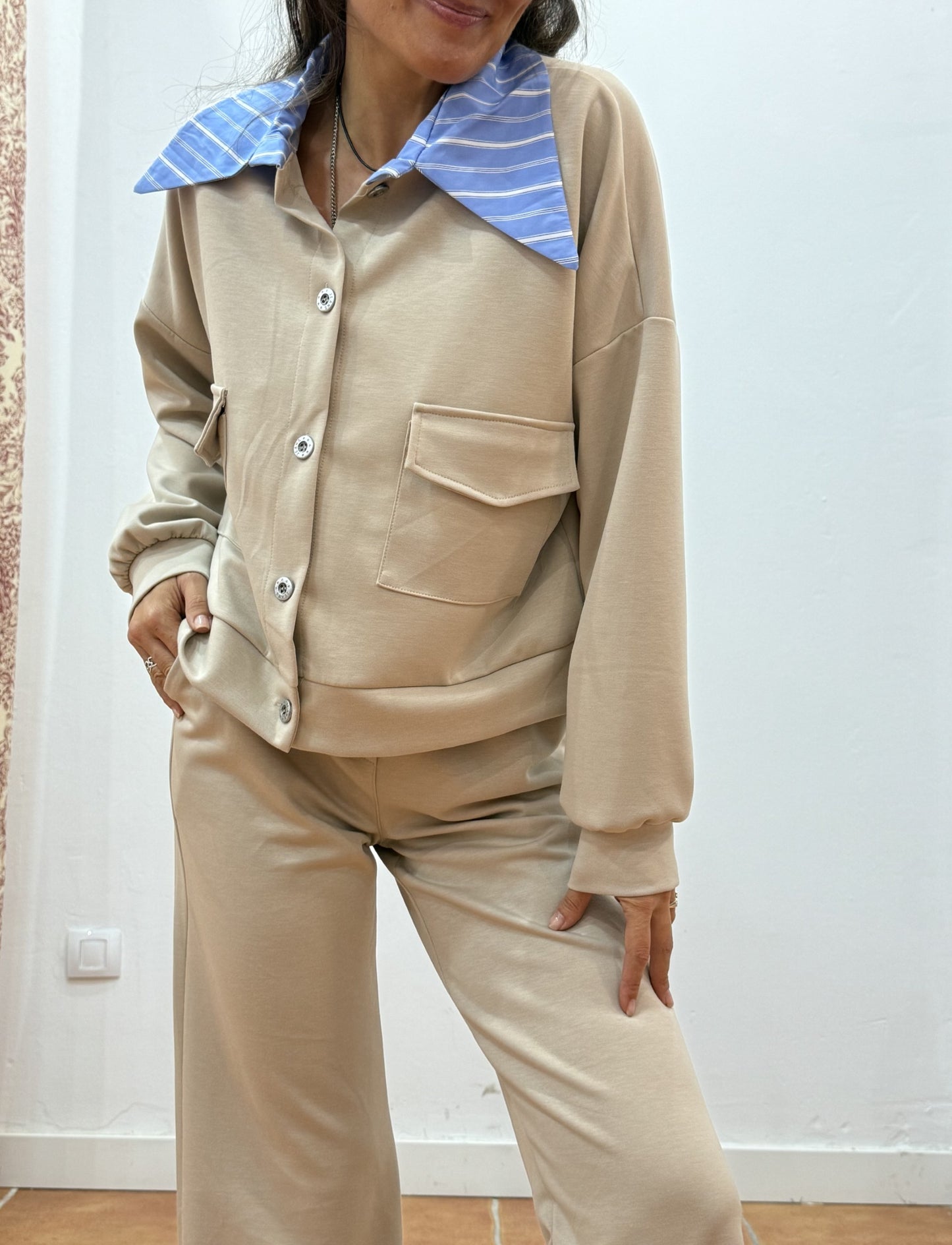 Chándal Combinado Beige