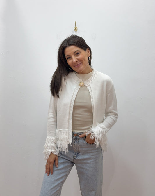 Chaqueta Blanca Broche