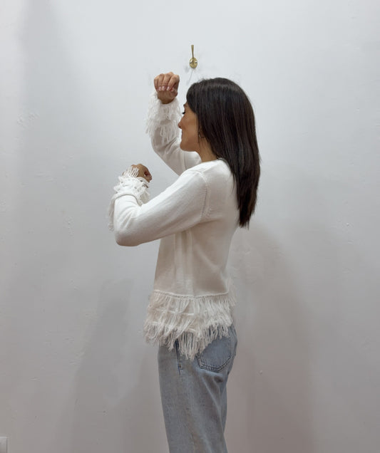 Chaqueta Blanca Broche