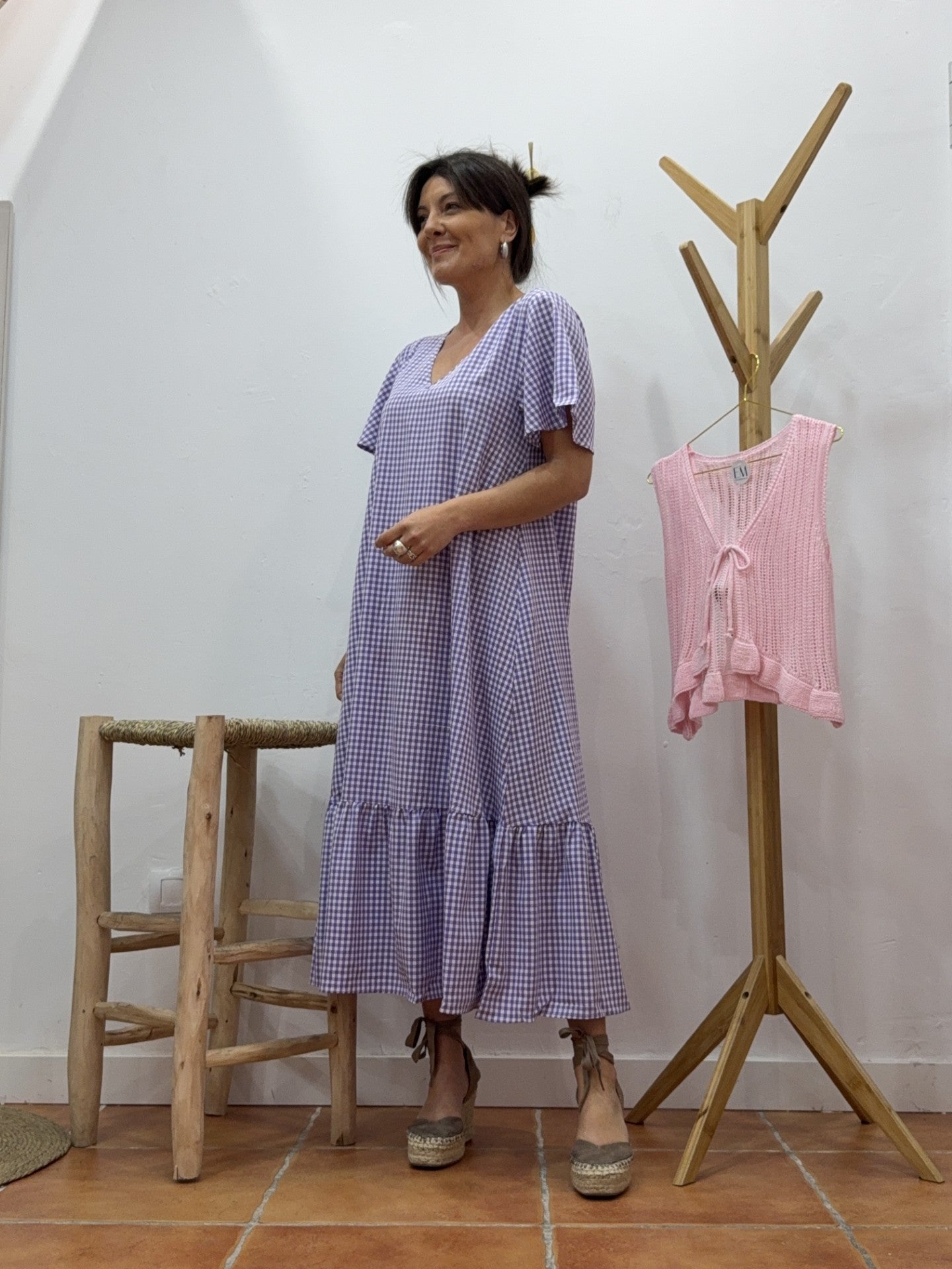 Vestido Vichy Morado