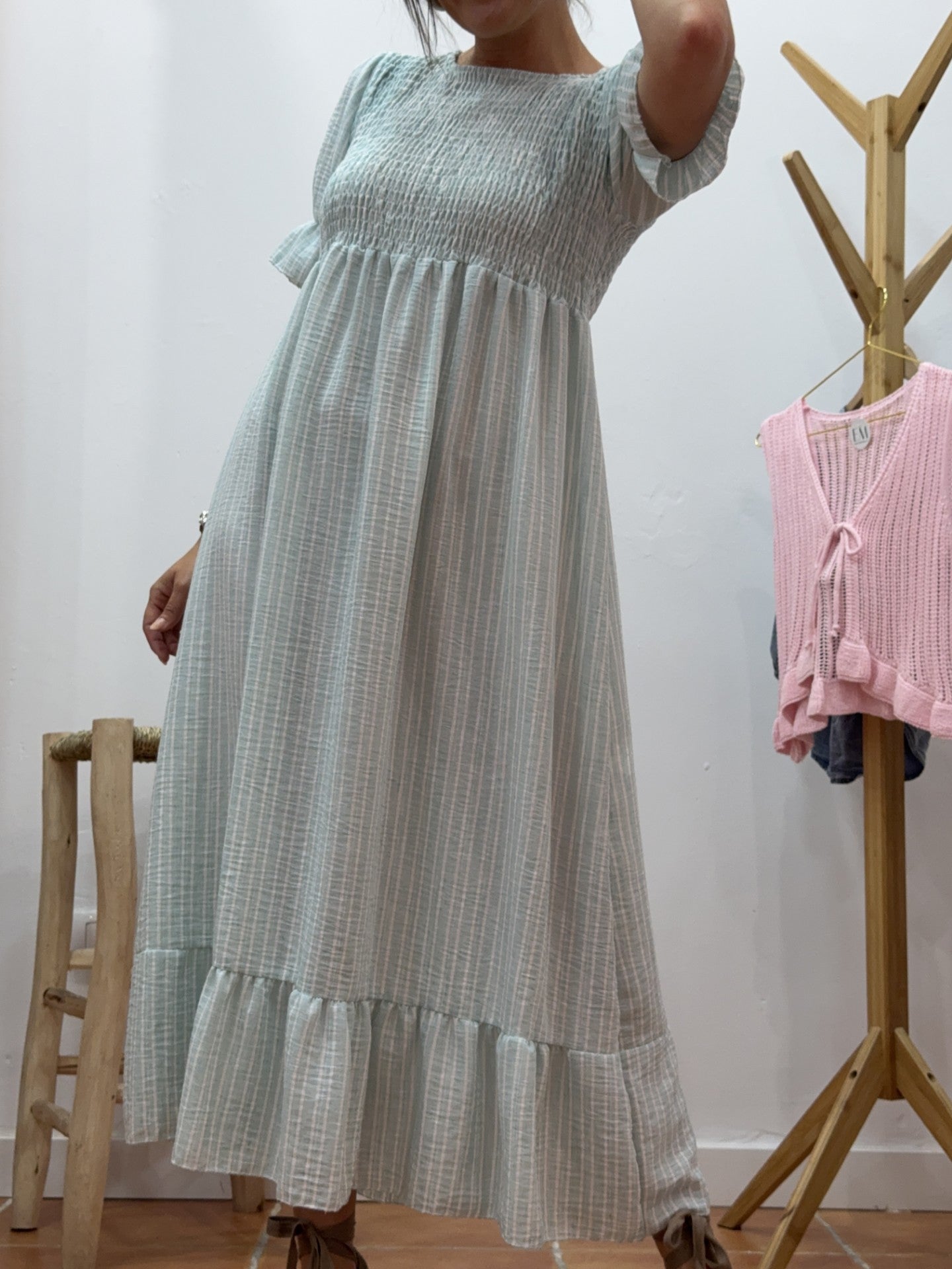 Vestido Vichy Delia celeste