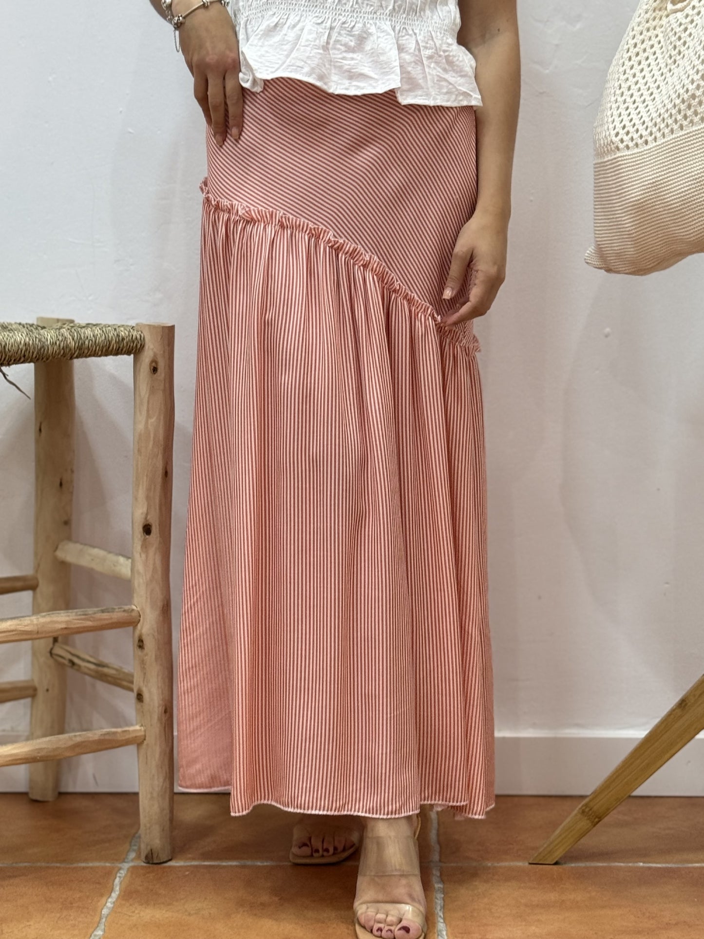 Falda Volante Irregular Naranja