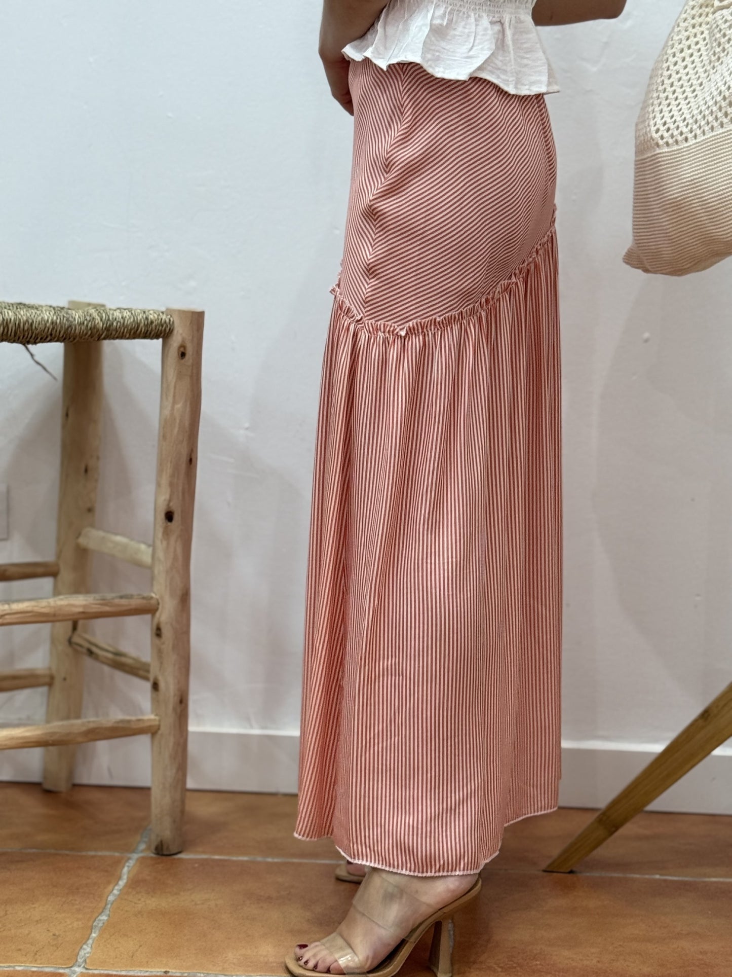Falda Volante Irregular Naranja