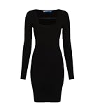 KARL LAGERFELD JEANS Mujer Long Sleeve Knitted Logo Dress Negro M