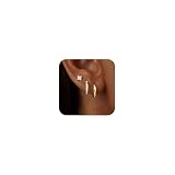 Dochais 3 Pares Pendientes Creoles Color Oro Pendientes de Aro Pequeños Pendiente Chapado en Oro de 14K Mujer Hipoalergénicos CZ Small Hoop Earrings Cartílago Helix Tragus Piercing Set para Mujere