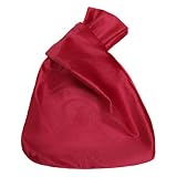Anopo Pequeña Bolsa de Muñeca de Terciopelo con Nudo para Mujer Rojo | Clutch Portátil, Pochette para Invitados a Boda, Bolso de Noche Ideal para Cena, Bar y Cena