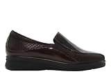 PITILLOS - Mocasín Casual de Piel Charol, cuña Baja, Grabado, elásticos Laterales, Suela Goma, para: Mujer Color: Marron Talla:36