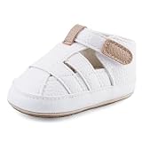 MASOCIO Sandalias Bebe Niño Verano Zapatos Primeros Pasos Bebé Zapatillas Recién Nacido 0 con Suela Goma Talla 18 3-6 Meses Blanco