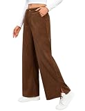 heekpek Pantalones Mujer Pana Largos Pantalón Anchos Otoño,Marrón,M | Cintura Alta, Casuales Cómodos, Pantalon Invierno Otoño, Elegante Vintage, Pantalone Suelto Rectos, con Bolsillos