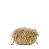 MODELISA - Bolso Clutch Cadena Hombro Cartera De Mano Boda Noche Fiesta Evento Mujer (Beige)