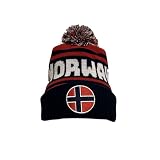 Pom Pom Pin (Norway) Caballeros Sombreros Sombrero de Invierno para Hombres - Gorro de Punto Pom Pom Suecia Alemania Finlandia Noruega - Talla única Adulto 100% Acrílico