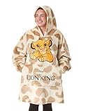 Disney Lion King Simba Sudadera Manta Mujer - Estampado Animal Rey León | Vanilla Underground, Bolsillo Canguro, Gráfico del Personaje, Navidad, Reyes, Regalos para Ella, Beige