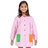 Etrexonline Bata Escolar Unisex para Niños y Niñas - Uniforme Infantil para Guardería y Colegio con Botones, Duradero y Cómodo - Rosa, 3-4 años (Talla 2)