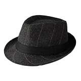 FakeFace Sombrero de Tweed Trilby Hombre Sombrero de Jazz Otoño/Invierno Hombre Sombrero Fedora para Hombre Grueso Caliente a prueba de Viento Gorra Caballero de Papá, gris oscuro, M