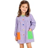 Etrexonline Bata Escolar Niño o Niña Babi Escolar Infantil para Guarderia y Colegio con Botones - Lila, 3-4 años (Talla 2)