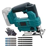 Sierra de Calar Inalámbrica, Compatible con Makita 18V Batería, Corte 45° | Sierra de Calar a Batería, Control Variable de 6 Velocidades, Cambio Rápido de Hoja, Para Corte Madera y Metal, Sin Batería
