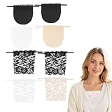 ZEMINRI 8 Piezas Cubre Escote Mujer Transpirable Antiexposición (8 Piezas) | cubre escote encaje suave y tejido transpirable evita transparencias para tops escotados vestidos camisas fiestas