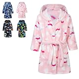 Albornoces Niña Niño Pijamas y Batas Infantil Textiles de Baño Muchacha Albornoz con Capucha Batas Unicornio Regalos Suave Ropa de Dormir 2-3 Años