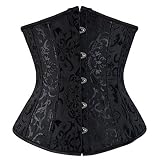 SxyBox Mujer Corset Steampunk Underbust Encaje Corsé Bustier para Halloween Carnaval Fiesta