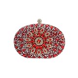 CORIOS Bolsa de Noche Pequeña para Mujer Bolso de Fiesta Diamantes de Imitación Clutch Bolso de Hombro Bolso de Boda Elegante Bolsos Bandolera para Fiesta de Graduación Banquete Boda Rojo