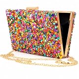 la monsita Bolso cartera de fiesta multicolor con cadena