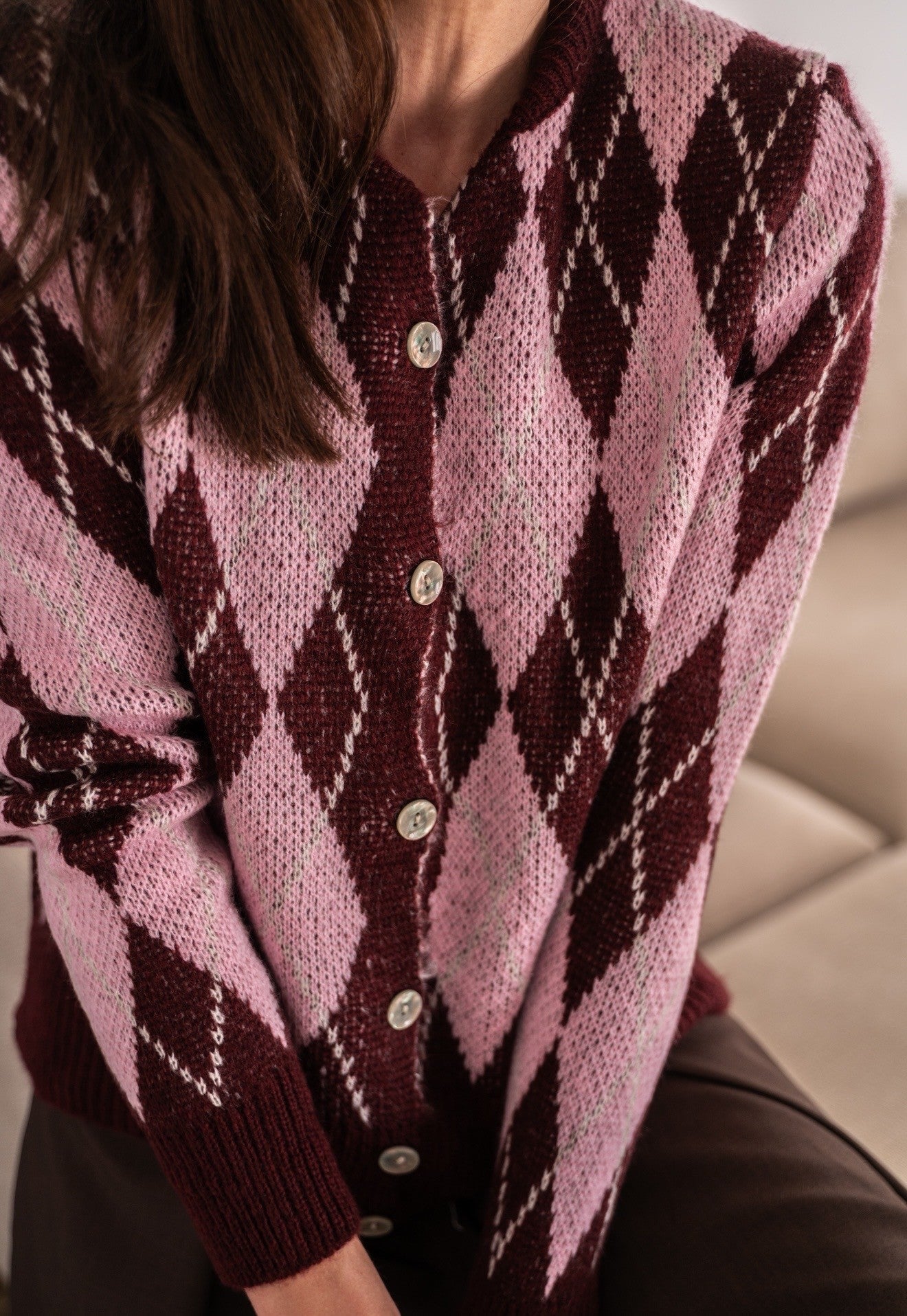 Chaqueta Rombos Rosa