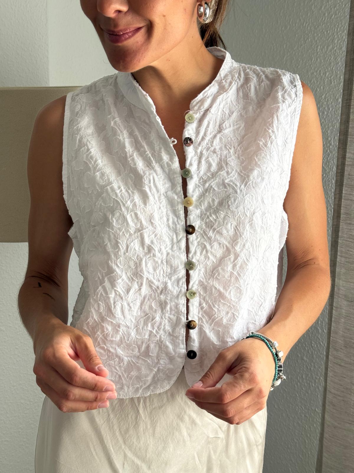 Top Jacquard Blanco