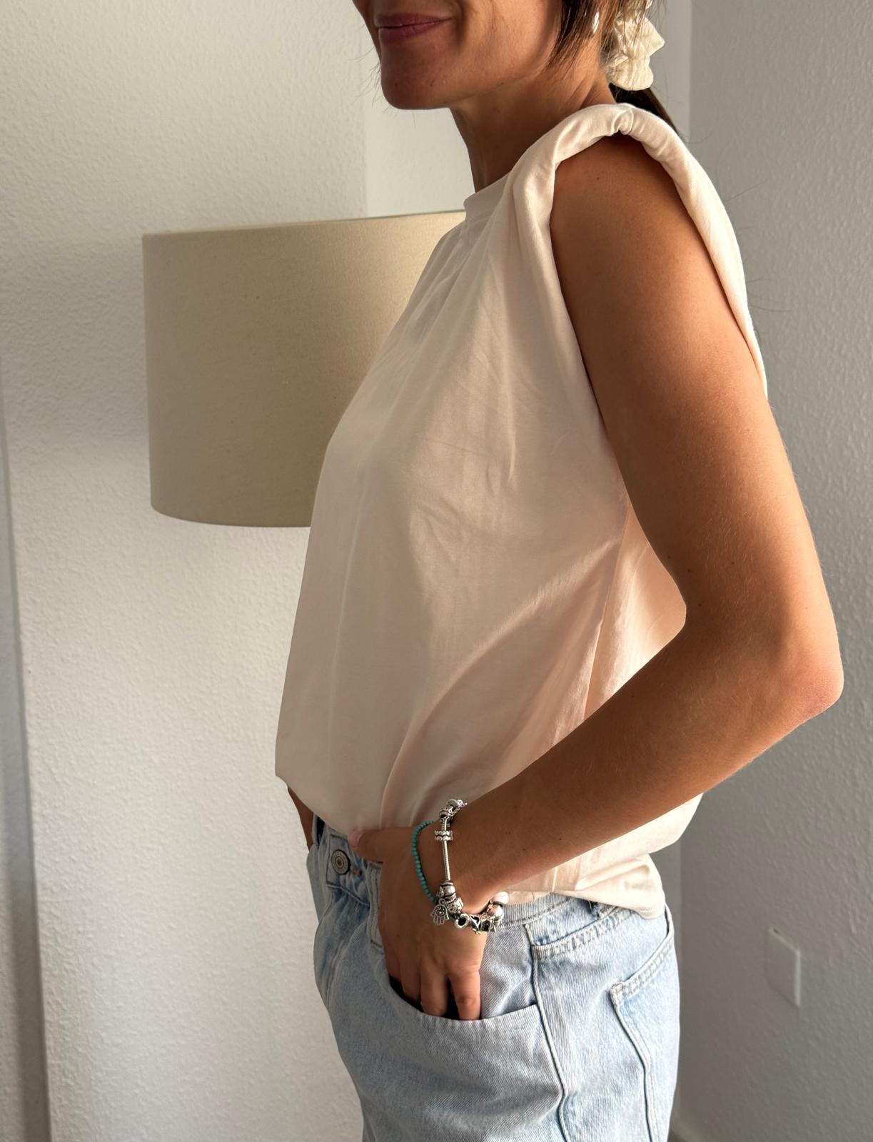Camiseta Hombreras Beige