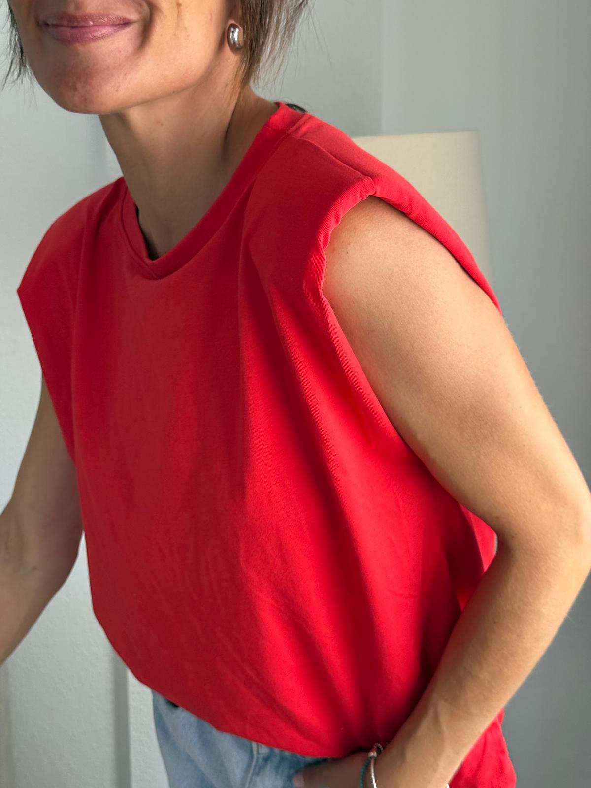 Camiseta Hombreras Roja