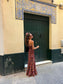 Vestido Largo Colibrí Burdeos