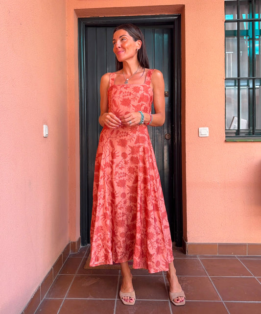 Vestido Midi coral