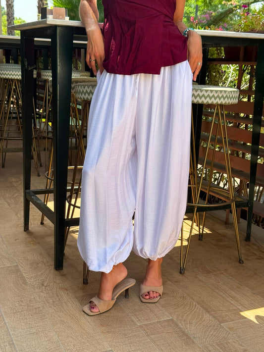 Pantalón Bombacho Blanco