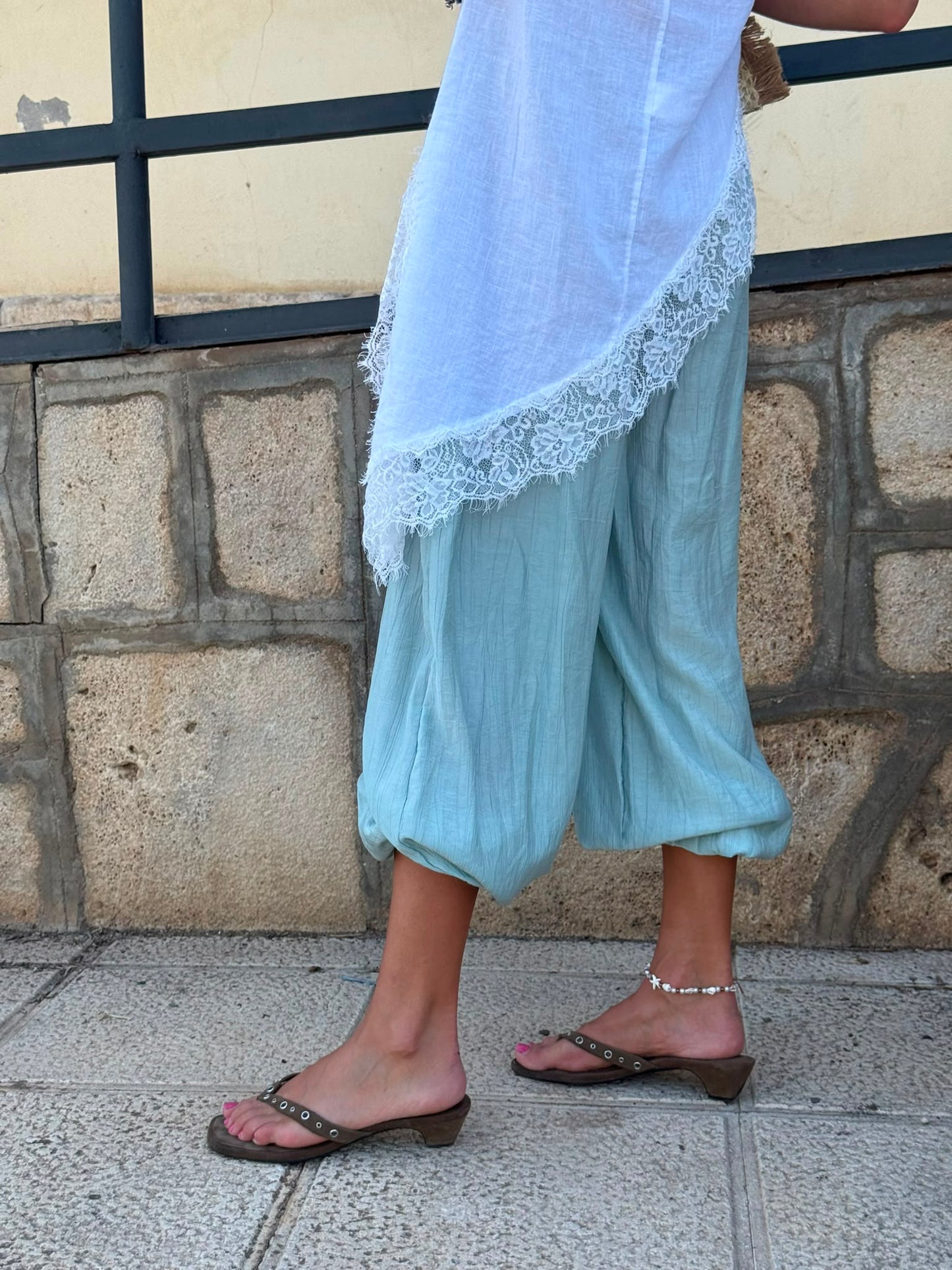 Pantalón Bombacho Aguamarina