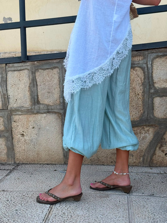 Pantalón Bombacho Aguamarina