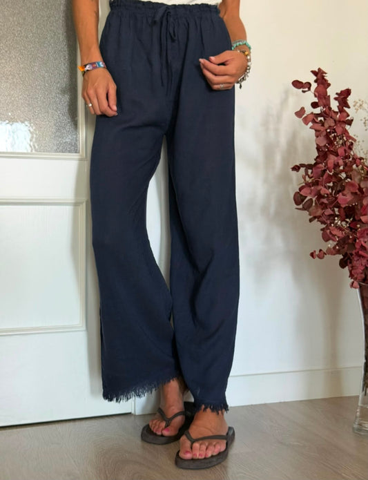Pantalón de lino Marino