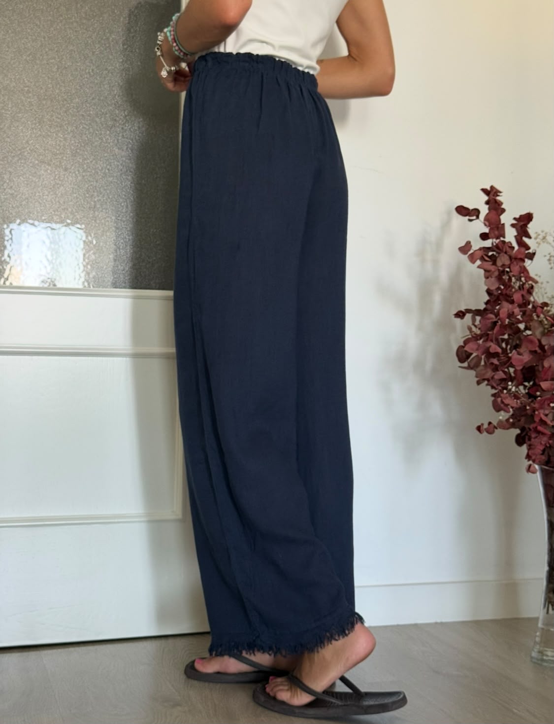 Pantalón de lino Marino