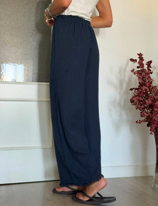 Pantalón de lino Marino