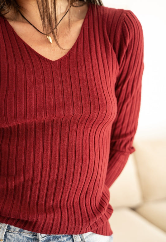 Jersey canalé Granate