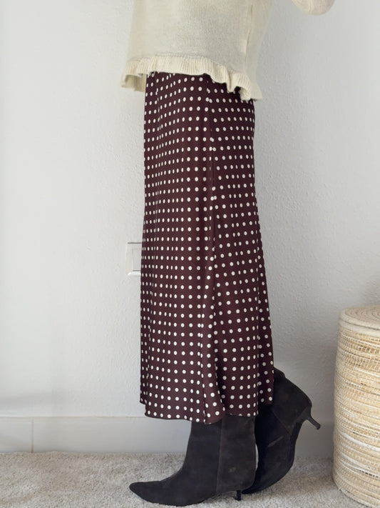 Falda Lunares Chocolate