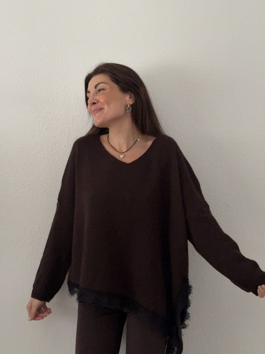 Jersey Escote a pico Chocolate