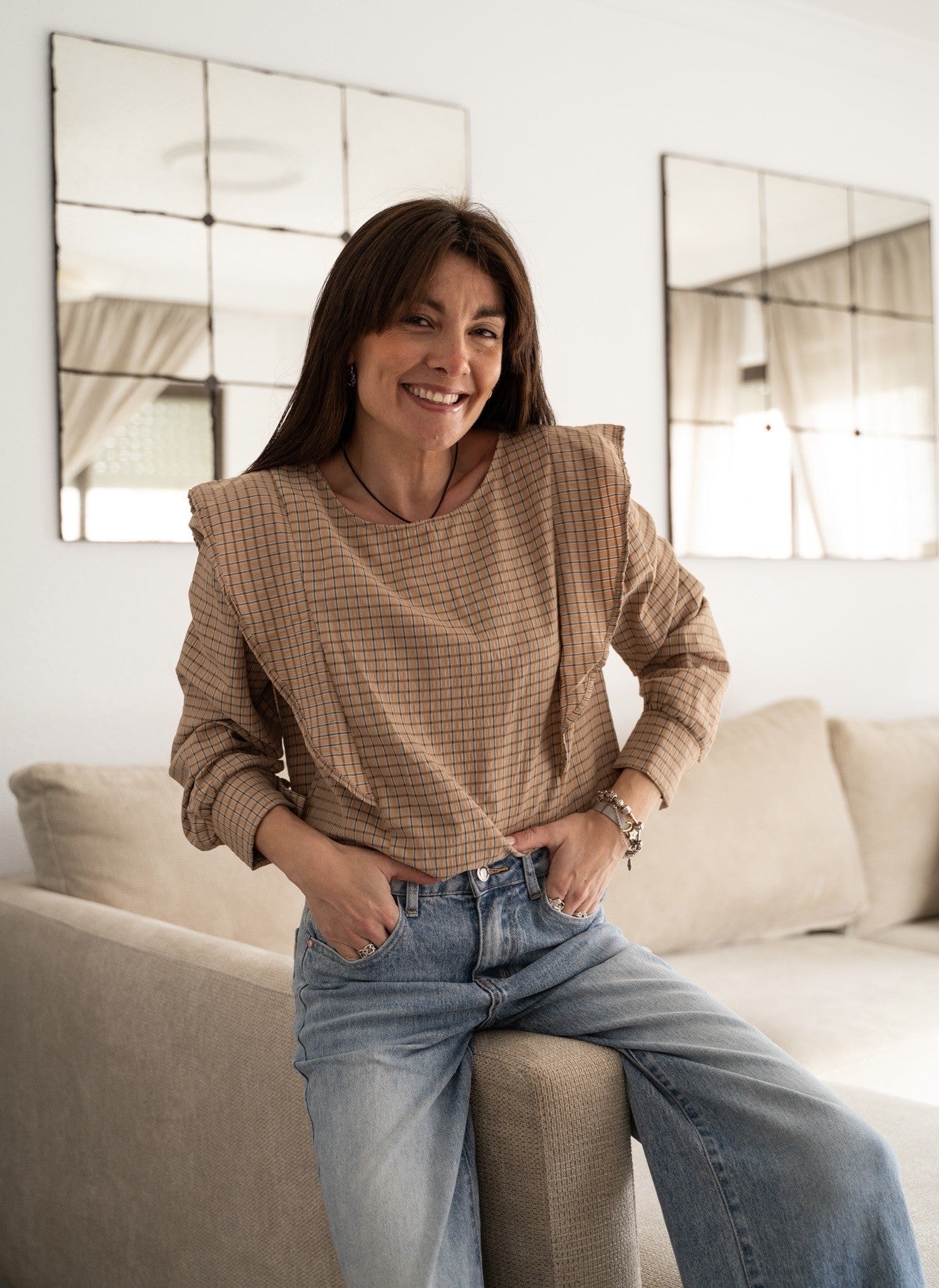 Camisa Vichy Marrón