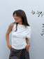 Camiseta blanca frunces