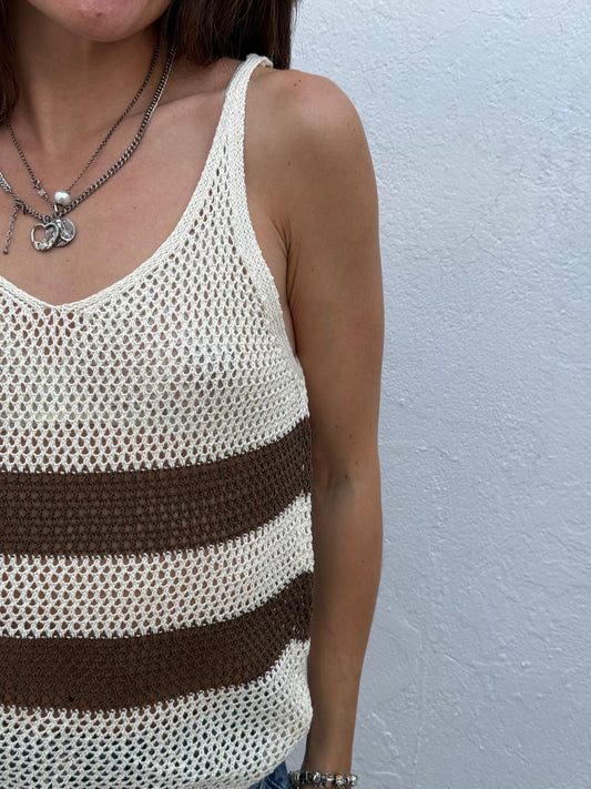 Top Crochet Rayas Tierra