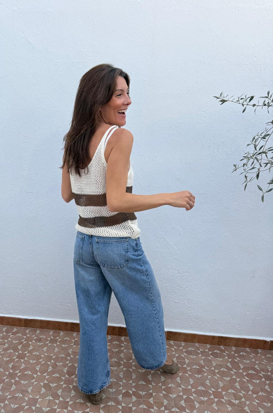 Top Crochet Rayas Tierra
