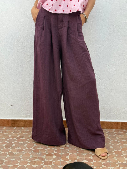 Pantalón Palazzo Ciruela