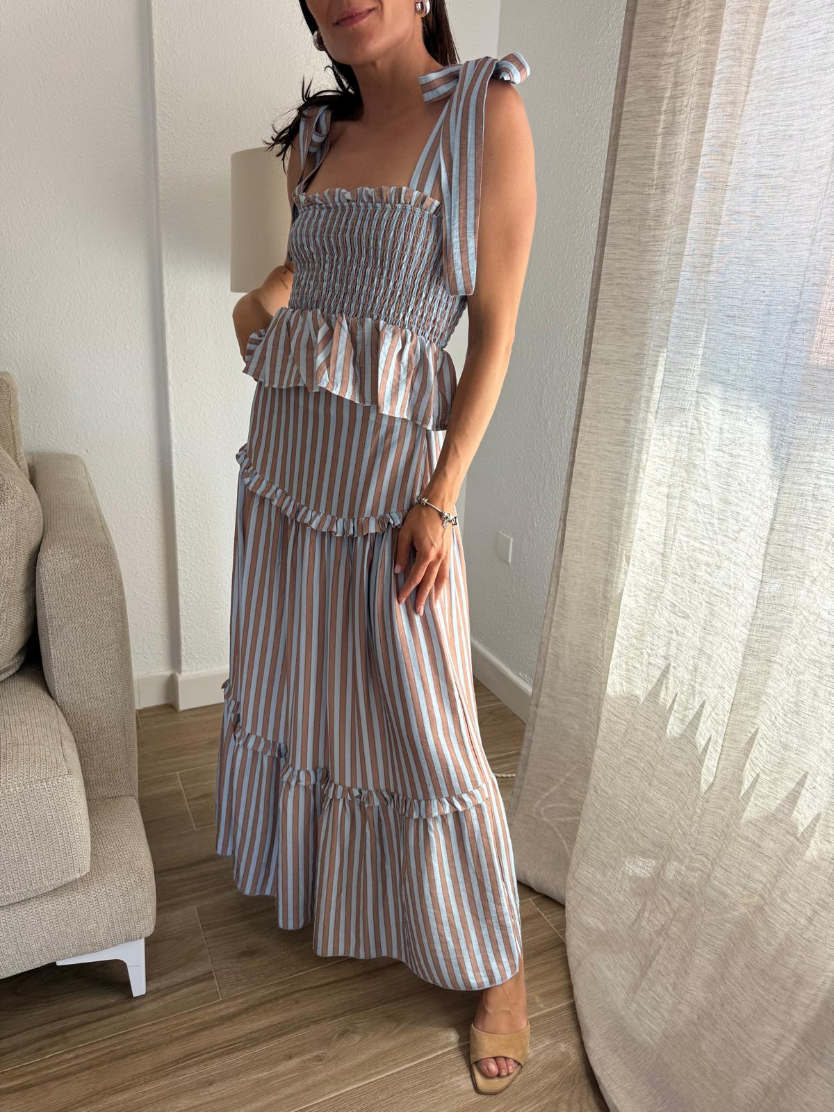 Conjunto Celeste Rayas